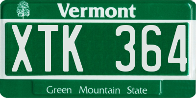 VT license plate XTK364