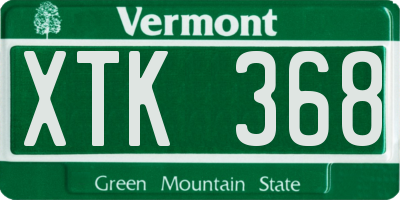 VT license plate XTK368