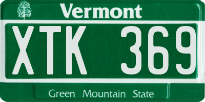 VT license plate XTK369