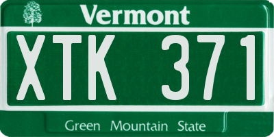 VT license plate XTK371