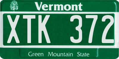 VT license plate XTK372