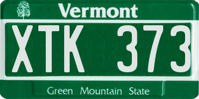 VT license plate XTK373