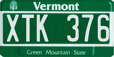 VT license plate XTK376