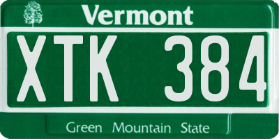 VT license plate XTK384