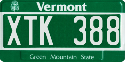 VT license plate XTK388