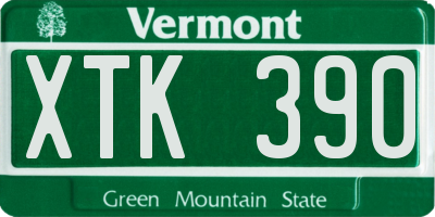 VT license plate XTK390