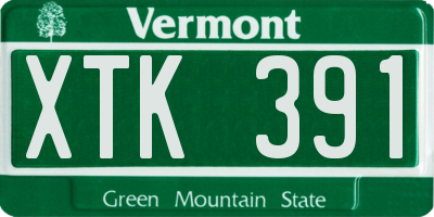 VT license plate XTK391