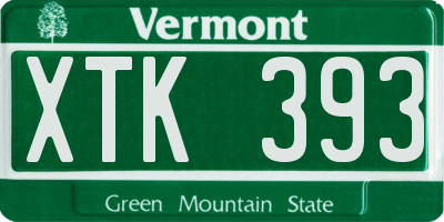 VT license plate XTK393