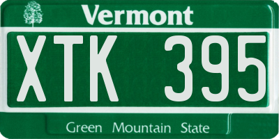 VT license plate XTK395
