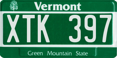 VT license plate XTK397