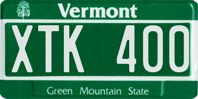 VT license plate XTK400