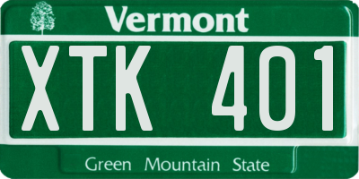 VT license plate XTK401