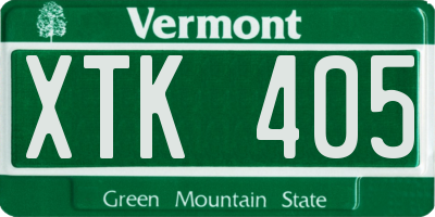 VT license plate XTK405