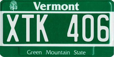 VT license plate XTK406
