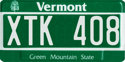 VT license plate XTK408