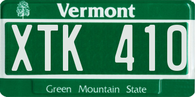 VT license plate XTK410