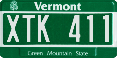 VT license plate XTK411