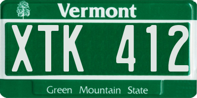 VT license plate XTK412