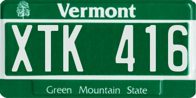 VT license plate XTK416
