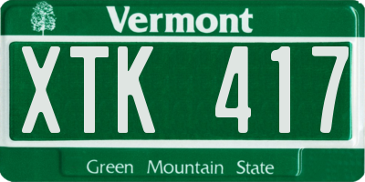 VT license plate XTK417