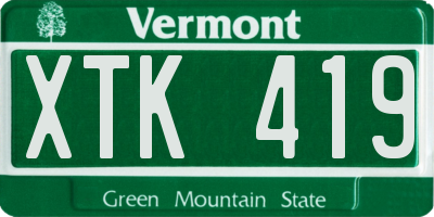 VT license plate XTK419