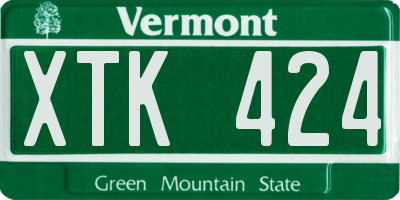 VT license plate XTK424