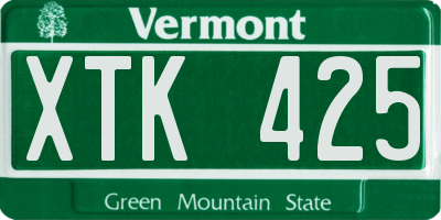 VT license plate XTK425