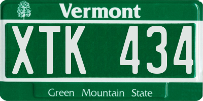 VT license plate XTK434