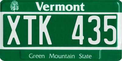 VT license plate XTK435