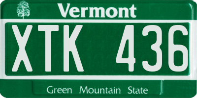 VT license plate XTK436