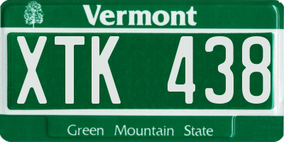 VT license plate XTK438