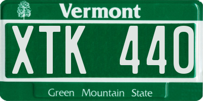VT license plate XTK440