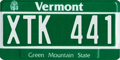 VT license plate XTK441