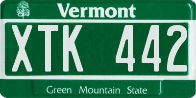 VT license plate XTK442