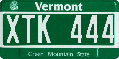 VT license plate XTK444