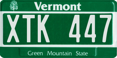 VT license plate XTK447