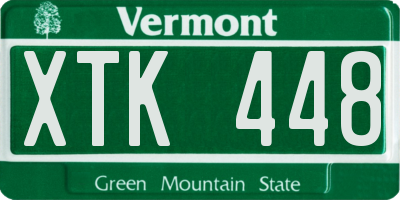 VT license plate XTK448