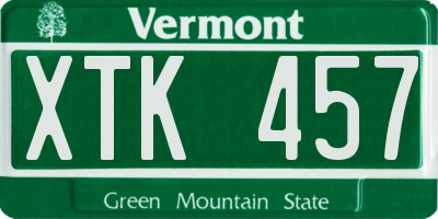 VT license plate XTK457