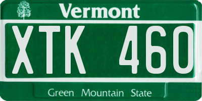 VT license plate XTK460