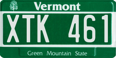 VT license plate XTK461
