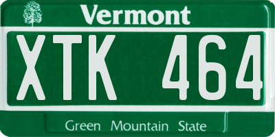 VT license plate XTK464