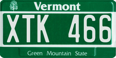 VT license plate XTK466