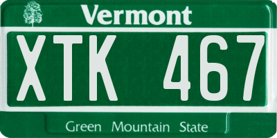 VT license plate XTK467