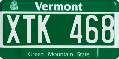VT license plate XTK468