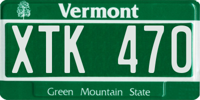 VT license plate XTK470
