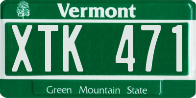 VT license plate XTK471