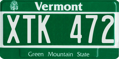 VT license plate XTK472