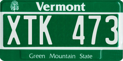 VT license plate XTK473