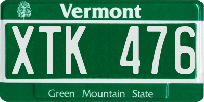 VT license plate XTK476