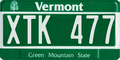 VT license plate XTK477